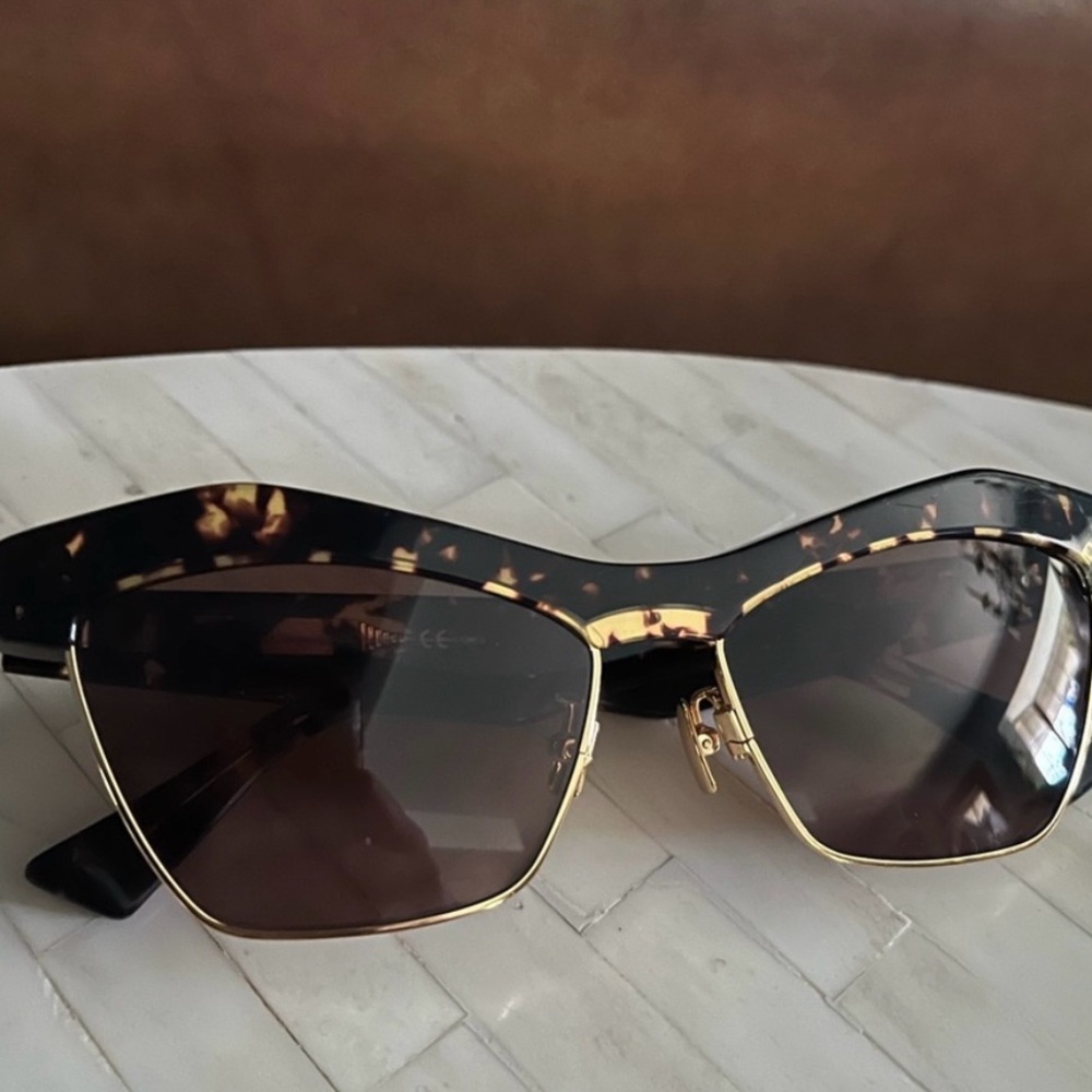 Bottega Veneta Black and Gold Sunglasses